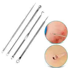 4 Uds removedor de espinillas herramienta extractora de comedones Kit de eliminación de acné tratamiento para imperfecciones, eliminación sin riesgo de imperfecciones faciales.