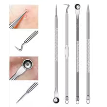 4 Uds removedor de espinillas herramienta extractora de comedones Kit de eliminación de acné tratamiento para imperfecciones, eliminación sin riesgo de imperfecciones faciales.