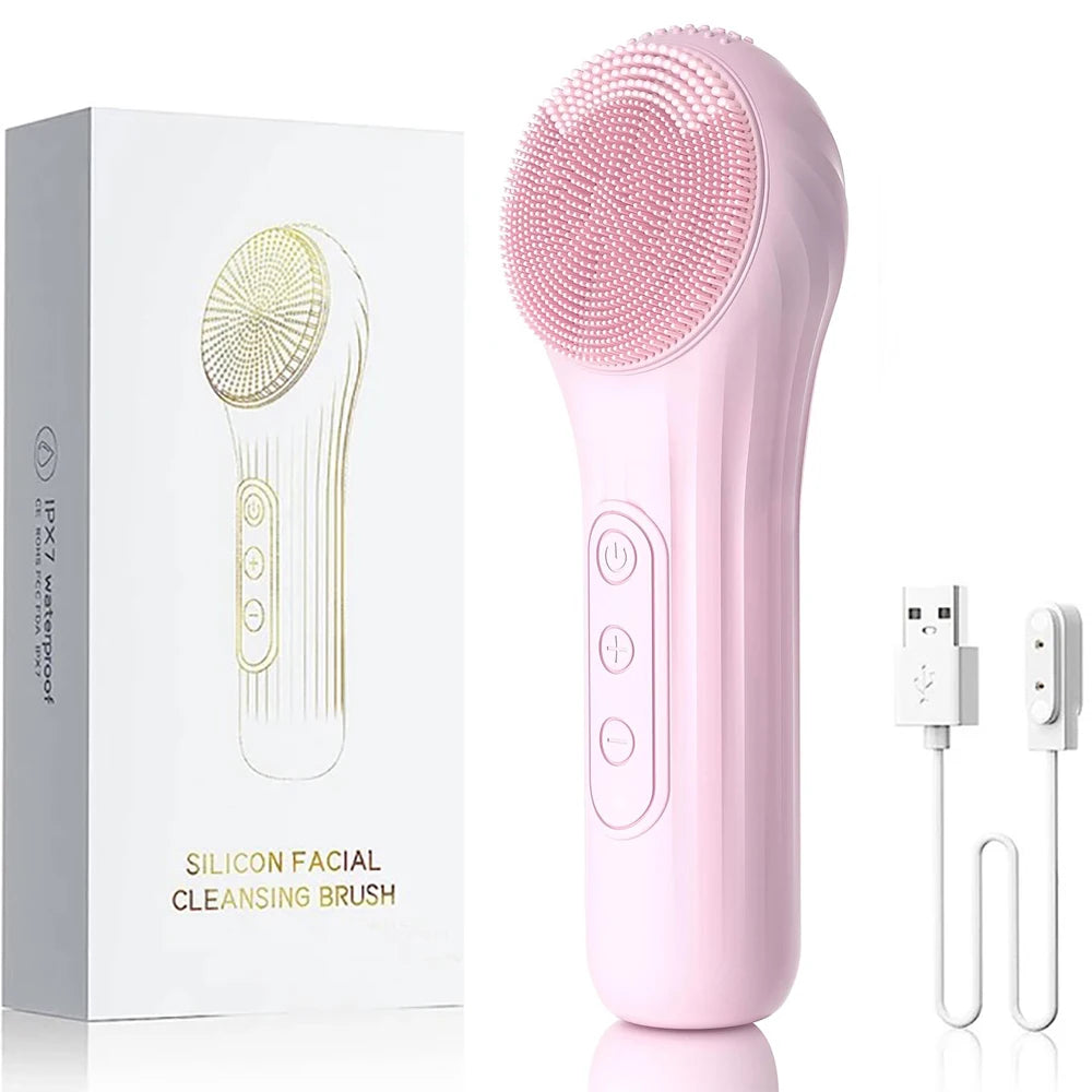 Cepillo Facial Sónico Recargable Impermeable - Exfoliante Vibratorio para Limpieza Profunda