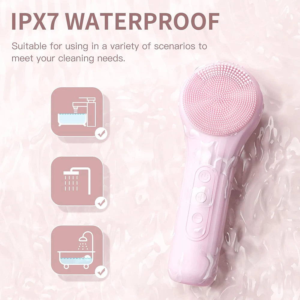 Cepillo Facial Sónico Recargable Impermeable - Exfoliante Vibratorio para Limpieza Profunda