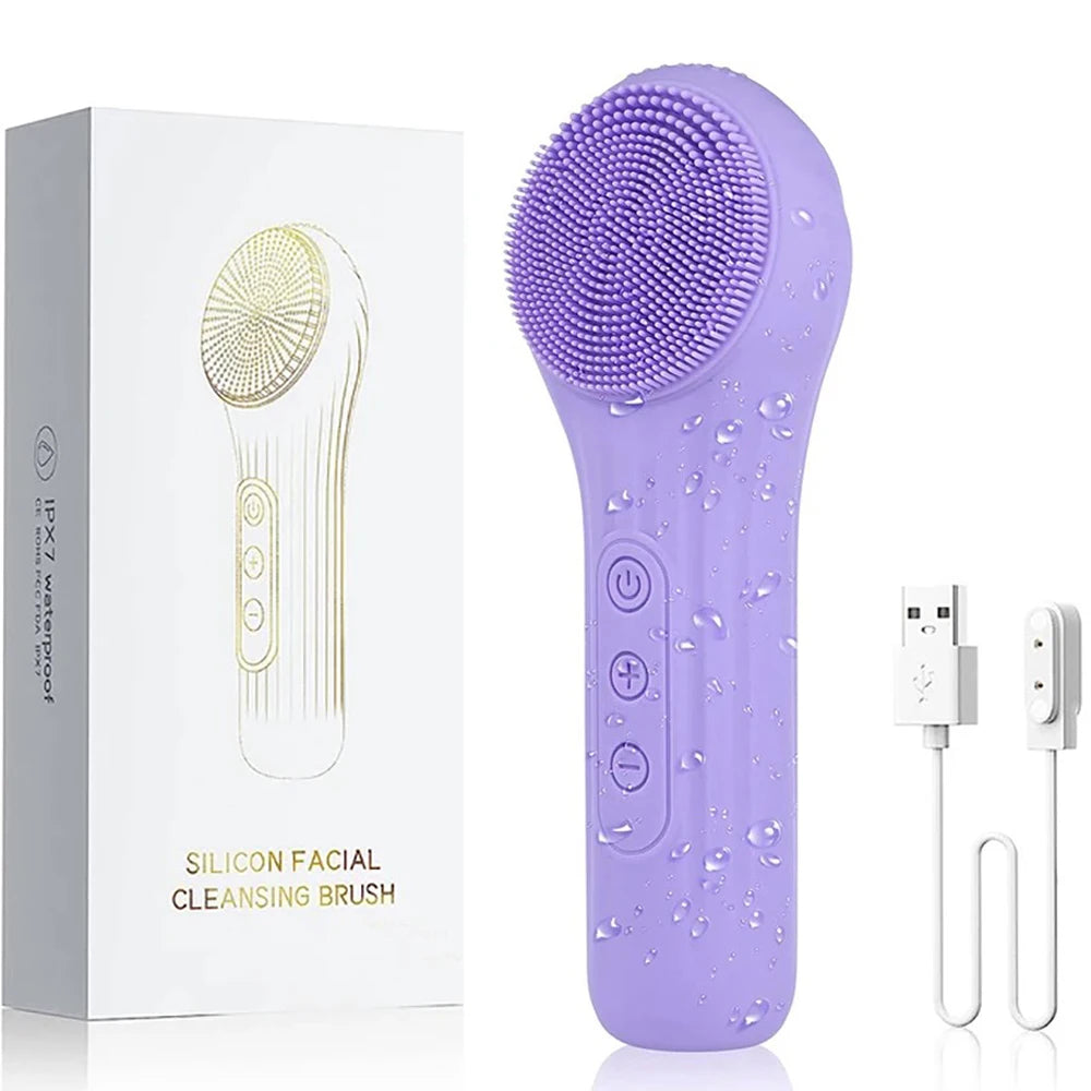 Cepillo Facial Sónico Recargable Impermeable - Exfoliante Vibratorio para Limpieza Profunda