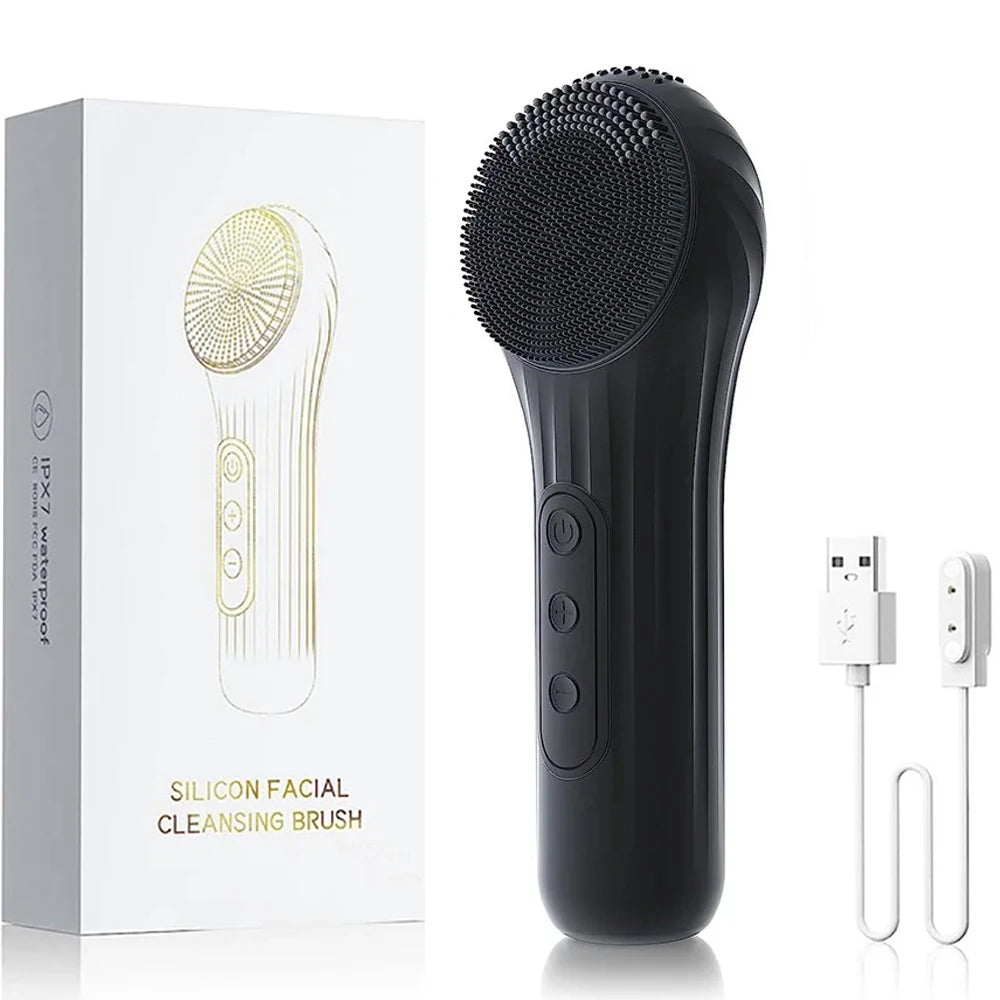 Cepillo Facial Sónico Recargable Impermeable - Exfoliante Vibratorio para Limpieza Profunda